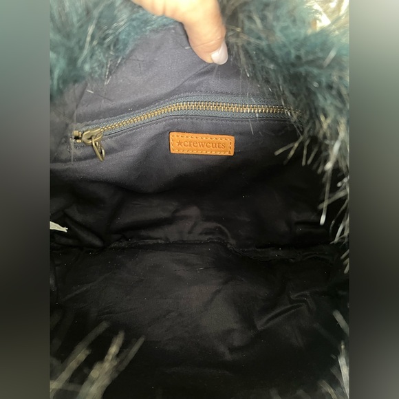 CrewCuts | Girls Teal Green | Monster Furry Shoulder Bag Tote | J. Crew - Picture 7 of 8